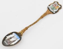 Szeged zománcfestett fém emlék kanál. Kézzel festett 14 cm