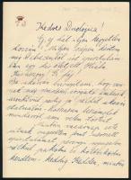 1936 gróf Teleki József autográf levele fejléces levélpapírján személyes hangvételben egy hölgynek