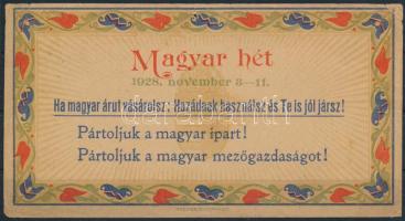 1928 Magyar Hét reklám nyomtatvány 15x8 cm