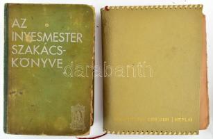 2 db régi szakácskönyv: Magyar Elek: Az ínyesmester szakácskönyve. Bp., 1932, Athenaeum, 510+1 p. 5-10.000 példány. Vászonkötés, kopott, foltos borítóval, javított, sérült gerinccel, hiányzó előzéklappal, helyenként foltos és részben kijáró lapokkal, utolsó néhány lap széle ragasztva, erősen megviselt állapotban. + Vizvári Mariska szakácskönyve. 1000 recept. Bp., 1944, Rozsnyai, 460+3 p. Kötés és gerinc nélkül, részben sérült és kijáró lapokkal,  hiányzó előzéklappal, az előszó után 2 levél hiánnyal, megviselt állapotban, lazán XX. sz. második feléből származó műbőr mappában.