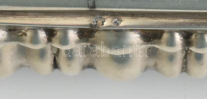 2 db nagyméretű ezüst (Ag) doboz, fa betéttel (az egyik betét kissé sérült, kopott). Jelzettek, kopá...