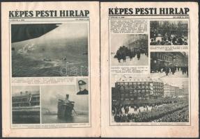 1932-1933 Képes Pesti Hírlap 9 száma, az egyiken kis szakadással, egy másikon foltokkal