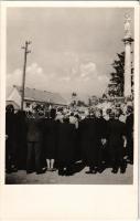 1938 Ipolyság, Sahy; bevonulás, az első tábori mise / entry of the Hungarian troops, first field mass + &quot;1938 Ipolyság Az Első Visszatért Magyar Város&quot; So. Stpl. (EK)