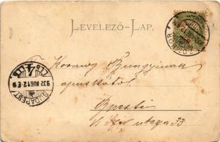 1902 Zombor, Sombor; templom, szerb iskola / church, Serbian schol. Art Nouveau, floral (EM)