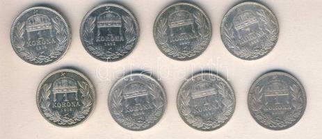 1893-1916. 1K Ag (8x) mind klf évszámmal T:2,3