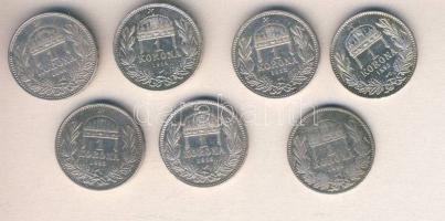 1893-1915. 1K Ag (7x) mind klf évszámmal T:2,3