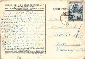 Gruss von der Csárdásfürstin! / Bécsi magyar vendéglő reklámlapja / Csárdásfürstin, Karl Koci Ungari...