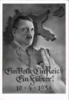 Ein Volk Ein Reich Ein Führer! / Adolf Hitler. NSDAP German Nazi Party propaganda s: Josef Ostermayer+ "Tag des Großdeutschen-Reichs Wien 9. April 1938" So. Stpl. (EK)