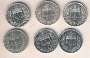 1895-1915. 1K Ag (6x) 3klf évszámmal T:2,3