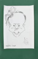 Torgyán József karikatúra 1999. Jelzett,. Ceruza, papír, kartonon feltekerve 30x20 cm