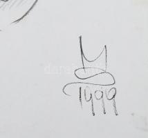 Torgyán József karikatúra 1999. Jelzett,. Ceruza, papír, kartonon feltekerve 30x20 cm