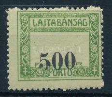 Nyugat-Magyarország VII. 1921 Portó 500f elcsúszott értékszámmal és papírránccal, Bodor vizsgálójellel