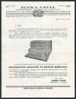 cca 1928-1929 Vegyes autós számla, reklám nyomtatvány boríték ...stb. (Mi is az a motalko?, Tata-Tóv...