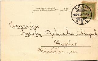 1904 Arad, Nemzeti színház, utca, villamos, Hoffmann Sándor divatáruház üzlete, Fehér Kereszt szállo...