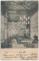 1901 Arad, Braun és Schuch Japán tea és kávéháza, belső pincérrel. Bloch H. kiadása / Japanese tea house and café (Rb)