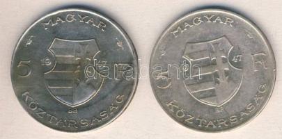 1947. 5Ft Ag "Kossuth" T:2/3,3 ph.