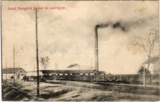1911 Arad, Hungária pamut és szövőgyár. Grün Manó kiadása / cotton and weaving factory (EK)