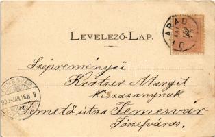 1900 Arad, Újarad, Új-Arad, Aradul Nou; Városháza, Római katolikus templom, Kir. Járásbíróság, üzlet...