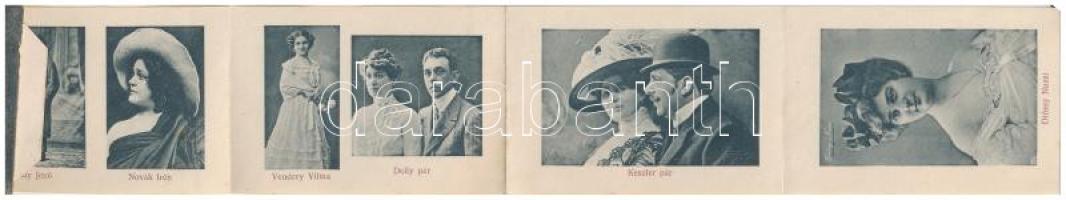 Aradi színészet. Leporellólap 10 képpel, színészek és színésznők. Ingusz J. és Fia kiadása / theatre...