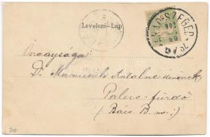 1902 Arad, Szabadság szobor. Szecessziós magyar zászlós litho keret / statue, monument. Art Nouveau ...