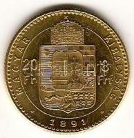 1891 8Ft "fiumei" címerrel! arany 6,452gr T:2+