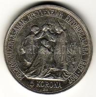 1907 5K 40 éves kor. jub. ezüst T:2/3+