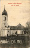 1910 Szentmárton, Aradszentmárton, Sanmartin; Római katolikus templom. E. Krischer Fotog. / Catholic church (EK)