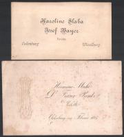 cca 1885-1886-1900 4 db soproni kötődésű esküvői régi meghívó, közte Viktor Friedrich hadnagy (k. u....