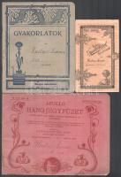 cca 1910-1940 4 db régi füzet, benne bejegyzésekkel.