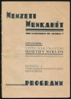 1934 Nemzeti Munkahét 1934. szept. 29. október 7. programfüzet, 32 p.