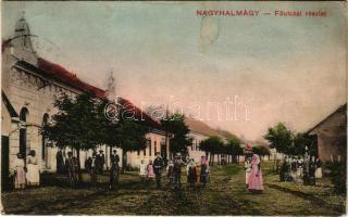 Nagyhalmágy, Halmagiu; Fő utca. Scheer Ede kiadása / main street (EK)