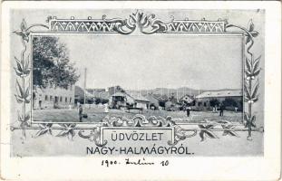 1900 Nagyhalmágy, Halmagiu; Fő tér / main square. Art Nouveau (Rb)