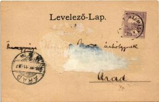 1900 Nagyhalmágy, Halmagiu; Fő tér / main square. Art Nouveau (Rb)