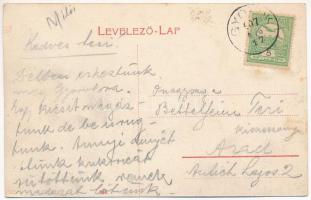 1907 Gyorok, Ghioroc; Arad-Hegyaljai Helyiérdekű Vasút villamos megállója, motorkocsi / tramway, tra...