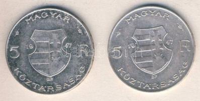 1947. 5Ft Ag "Kossuth" T:2/3,3 ph.