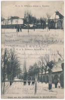 1926 Kisszentmiklós (Arad), Sannicolaul Mic; K.u.K. Offiziers messe u. Kantine, K.u.K. Reitende Batterie Nr. 1. 1/7, Artillerie-Kaserne / Osztrák-magyar tüzérségi laktanya télen, étkezde, lovas üteg / K.u.K. artillery barracks in winter, horseback battery, canteen (EK)