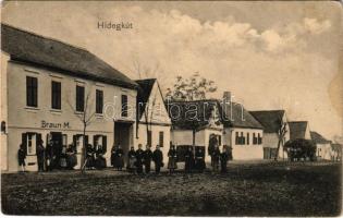 Temeshidegkút, Hidegkút, Sabran-Guttenbrunn, Zabrani; Fő utca, Braun M. üzlete / main street, shop of Braun (EK)