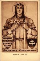 Szent Imre. Készüljetek a Szent Imre Év méltó megünneplésére! 1030-1930 / Sanctus Emericus / Saint Emeric s: Márton L. (lyuk / pinhole)