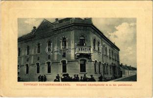 1916 Dunaszerdahely, Dunajská Streda; Központi takarékpénztár, M. kir. postahivatal. W.L. Bp. Petényi Márk kiadása / savings bank, post office (EK)
