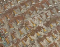 Régi réz konyhai reszelő, lábas 22x16 cm