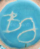 BJ jelzéssel: Retró váza, mázas kerámia, mázrepedésekkel, m: 16,5 cm