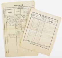 cca 1860 Sopron kórházi számla és ingatlan adópapírja