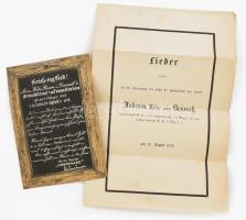 1872-1875 2 db német nyelvű soproni énekes nyomtatvány.