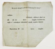 1848 Sopron, tehénhimlő oltási bizonyítvány, német nyelven, pecséttel, hajtott, kissé foltos