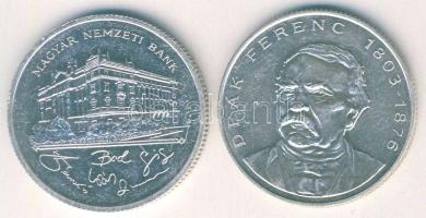 1992-94. 200Ft Ag "MNB" (1x) + "Deák" (1x) T:BU,2