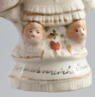 5 darab antik porcelán kegytárgy szobor, formaszámokkal jelzett, közte kopással, pattanással, m: 10,...