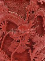 Antik lakkfaragásos kínai bronz váza, szép állapotban, jelzés nélkül, m: 17 cm