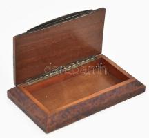 Art deco ékszeres doboz ezüst (Ag) szerelékkel, kis kopással, jelzéssel, 21x12x4 cm