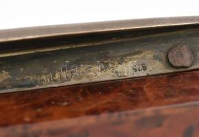 Art deco ékszeres doboz ezüst (Ag) szerelékkel, kis kopással, jelzéssel, 21x12x4 cm