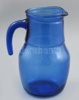 Kék üvegkancsó, anyagában színezett, formába öntött, m: 21,5 cm